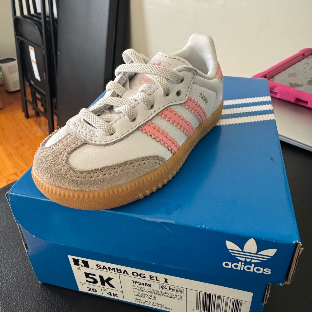 Adidas Kids Samba OG Sneakers - White and Pink